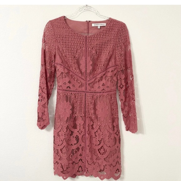 Cupcakes & Cashmere Pink Long Sleeve Sheath Dress - Picture 4 of 6